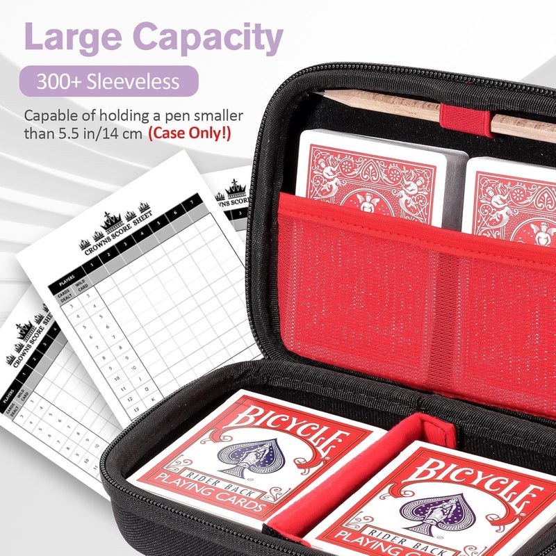 Procase Hard Playing Card Game Carrying Case, Travel Storage Box Holds 300+ Trading Cards, Bag Holder for Classic Board Game UNO, Five Crowns，SKYJO, PlayMonster and More (Case Only) -Black - Image 2